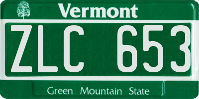 VT license plate ZLC653