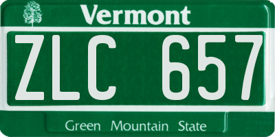 VT license plate ZLC657