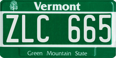VT license plate ZLC665