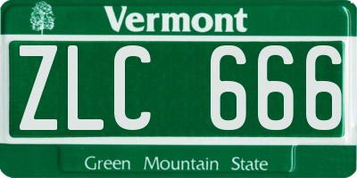 VT license plate ZLC666