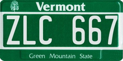VT license plate ZLC667