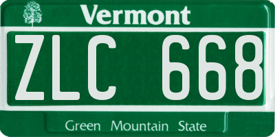 VT license plate ZLC668
