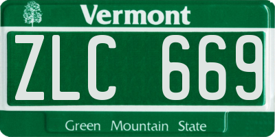 VT license plate ZLC669