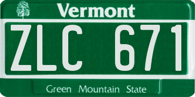 VT license plate ZLC671