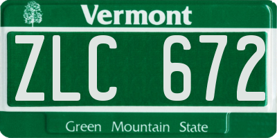 VT license plate ZLC672