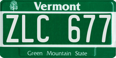 VT license plate ZLC677