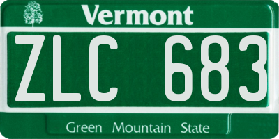 VT license plate ZLC683