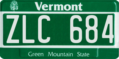 VT license plate ZLC684