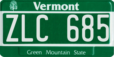 VT license plate ZLC685