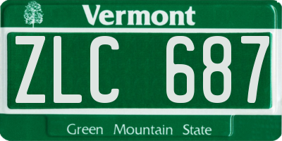 VT license plate ZLC687