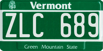 VT license plate ZLC689