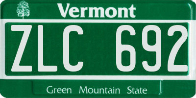 VT license plate ZLC692