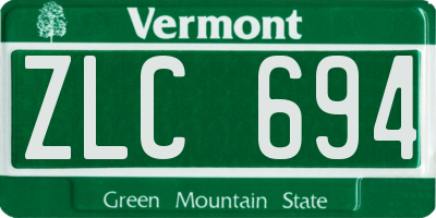 VT license plate ZLC694