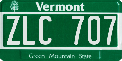 VT license plate ZLC707