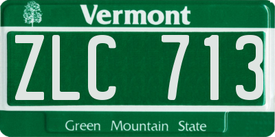 VT license plate ZLC713