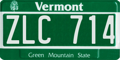 VT license plate ZLC714