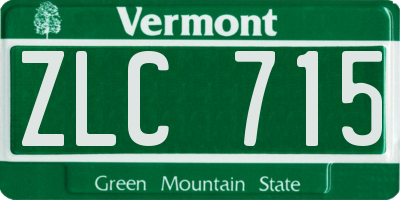 VT license plate ZLC715