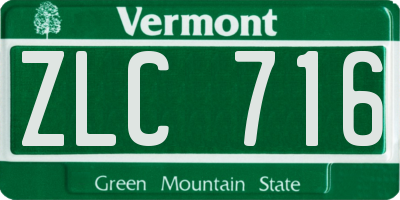 VT license plate ZLC716