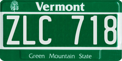 VT license plate ZLC718