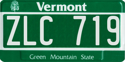 VT license plate ZLC719