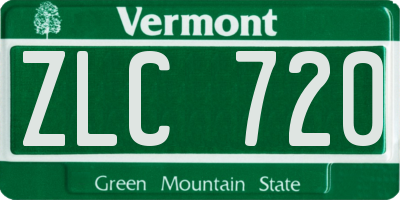 VT license plate ZLC720