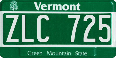VT license plate ZLC725