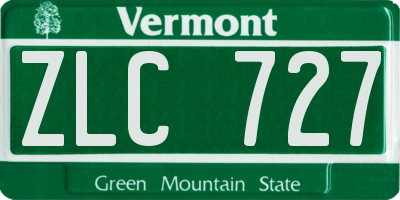 VT license plate ZLC727