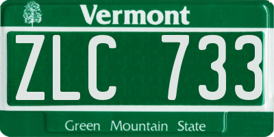 VT license plate ZLC733