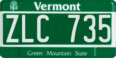 VT license plate ZLC735