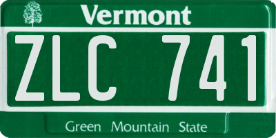 VT license plate ZLC741