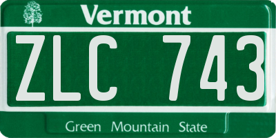 VT license plate ZLC743