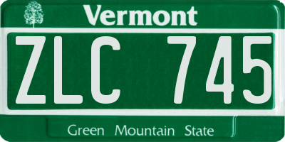VT license plate ZLC745