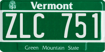 VT license plate ZLC751