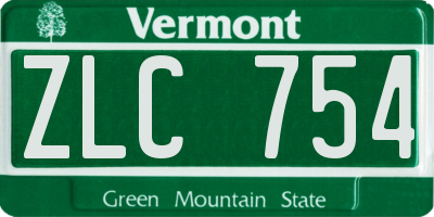 VT license plate ZLC754