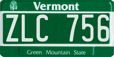 VT license plate ZLC756