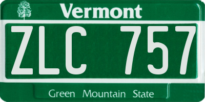 VT license plate ZLC757