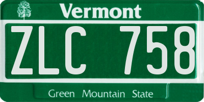 VT license plate ZLC758