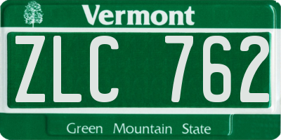 VT license plate ZLC762