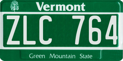 VT license plate ZLC764