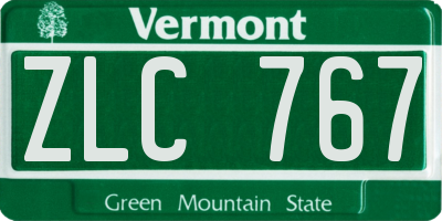 VT license plate ZLC767