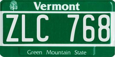 VT license plate ZLC768