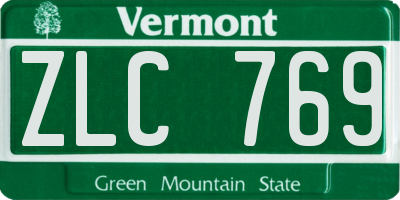 VT license plate ZLC769