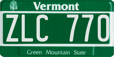 VT license plate ZLC770
