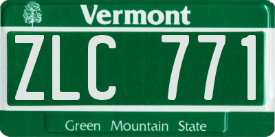 VT license plate ZLC771