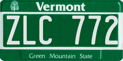 VT license plate ZLC772