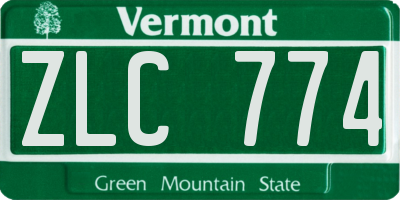 VT license plate ZLC774