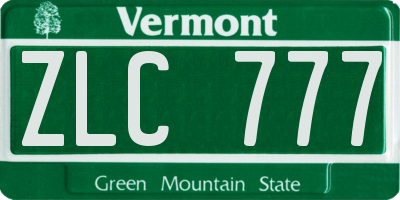 VT license plate ZLC777