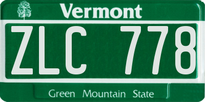 VT license plate ZLC778