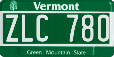 VT license plate ZLC780