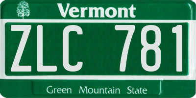 VT license plate ZLC781